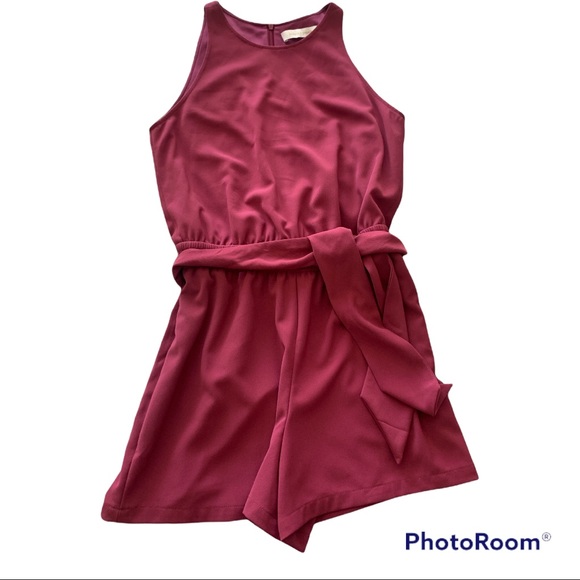 BISHOP + YOUNG Sunset Tie Waist Sleeveless Romper Fuchsia XS/S - Picture 3 of 6